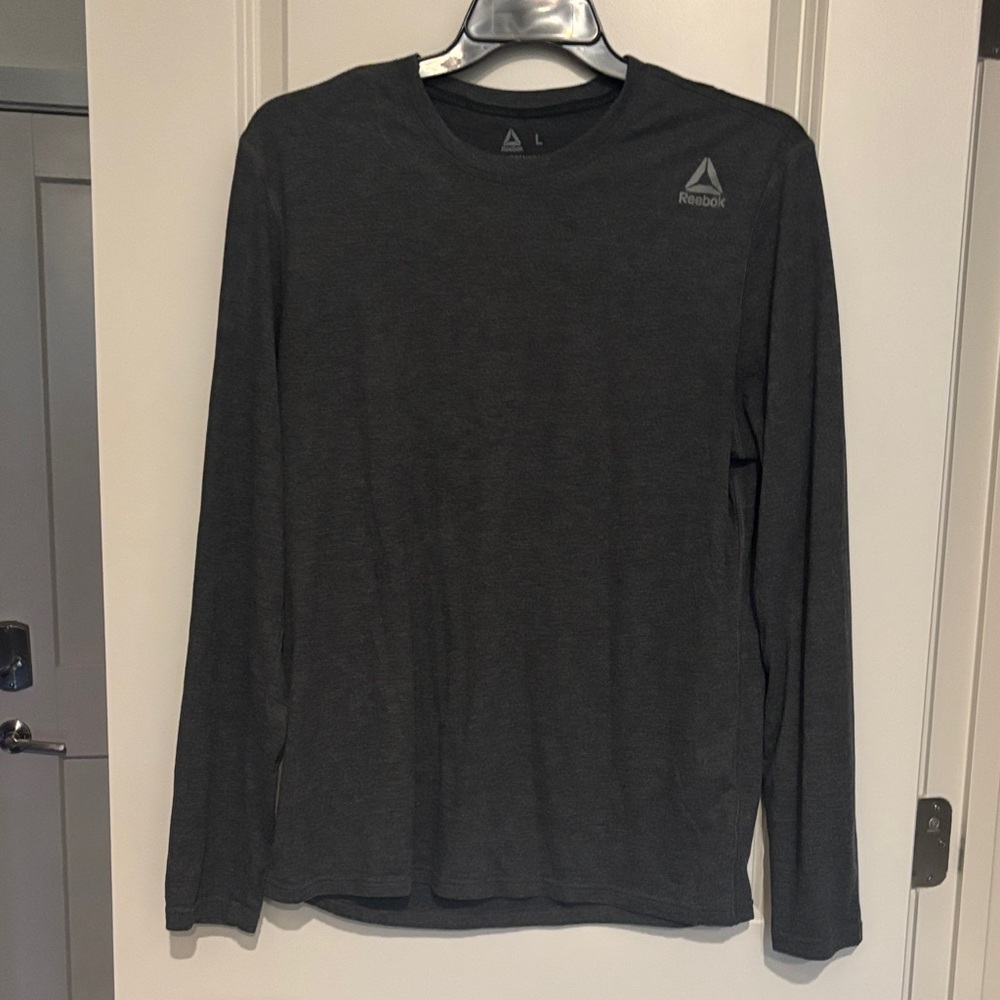 Reebok Men's Charcoal Long Sleeve Tee